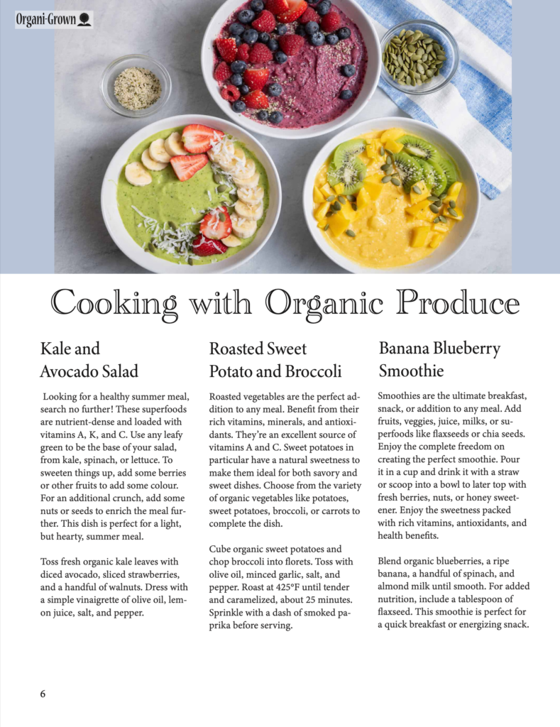 Magazine. Article. Organic Food. Organic Grown. Organic Magazine